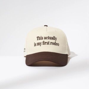 Uncommon James Cream and Brown Trucker Hat with Curved Brim